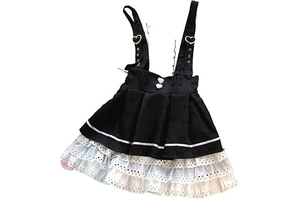 Overall Dress Gothic Style Lolita Cake Skirt Women Chic Love Button Jacquard Bowknot Short Suspender Punk Party Mini: Jacquard Weave and Production Notes