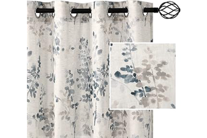 H.VERSAILTEX Sheer Linen Curtains 84 Inch Long Semi Sheer Curtains Draperies for Living Room/Bedroom Vintage Classical Floral Printing Window: Print Design and Production Notes