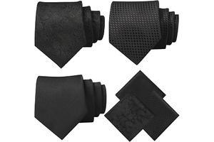 Men's Tie Set 3 Ties for Men and 3 Pocket Square: Jacquard Weave and Production Notes