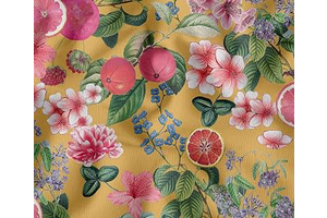 Soimoi Cotton Canvas | 56" Wide, Sold by 3 Yard | Fruits Pattern - Ochre | Durable Medium Weight Fabric for Bags, Curtains, Crafts & Décor: Fabric Sourcing and Quality Notes