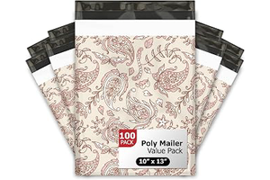 10x13 (100) Pink Paisley Summer Designer Poly Mailers Waterproof Self Sealing Tear Resistant Polymailers Shipping Envelopes Premium Printed Bags: Print Design and Production Notes