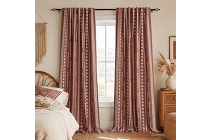 MEETSKY Boho Terracotta 95% Blackout Curtains for Bedroom 50Wx84L,2 Panels: Print Design and Production Notes