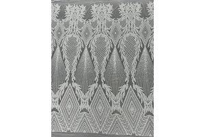Geometric Elegance: Curlicue Sequin on Mesh Lace Fabric - Perfect for Evening Gowns, Dresses, and Sparkly Outfits - 4 Way Stretch, 52 Inches: Fabric Sourcing and Quality Notes