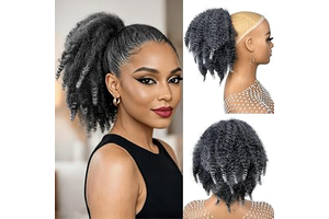 VAVANGA Short Marley Hair Drawstring Ponytail - #TGray: Ombre Dyeing and Production Notes