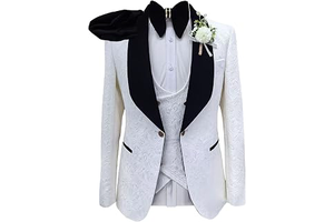3 Piece Jacquard Tuxedo Set Men's Formal Suit Shawl Lapel Jacket Vest and Pants for Wedding Party Prom: Jacquard Weave and Production Notes