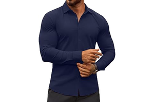 Men's Muscle Fit Dress Shirts Wrinkle-Free Long Sleeve Casual Button Down Shirts: OEM Production and Sizing Notes