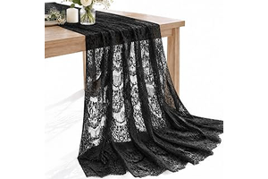 CONGREGATE Floral Lace Fabric 1 Yard 59 Inch Wide Black 100% Polyester Non Stretch Lace for Bridal Wedding Dress Sewing Crafts: Fabric Sourcing and Quality Notes