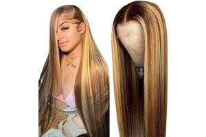 13x6 Ombre Lace Front Wig Human Hair 28IN 180Density Highlight Straight Wig: Ombre Dyeing and Production Notes