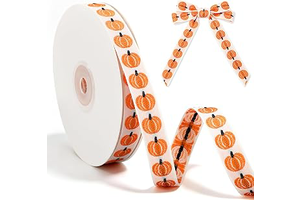 Whaline Fall Pumpkin Jacquard Embroidered Ribbon 20 Yard Autumn Pumpkin Craft Ribbons Orange Gift Wrap Ribbon for Thanksgiving Decor Wreath Bow: Jacquard Weave and Production Notes