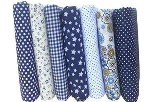 7pcs 10" x 10" (25cm x 25cm) Top Cotton Craft Fabric Bundle Squares Patchwork DIY Sewing Scrapbooking Quilting Floral Dot Pattern Dark Blue: Print Design and Production Notes