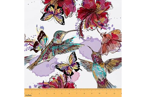 Hummingbird Fabric By The Yard, Boho Flower Upholstery Fabric, Butterfly: Fabric Sourcing and Quality Notes
