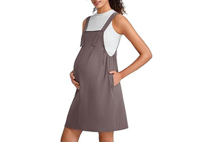 G4Free EverGoing Maternity Overall Dress Adjustable Straps Pregnancy Jumpsuits Dresses with Pockets Casual Work: OEM Production and Sizing Notes