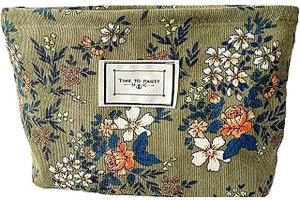 Floral Makeup Bags for Women, Cosmetic Pouch Large Purse, Dark Green: Print Design and Production Notes