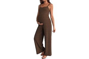 BLENCOT Maternity Ribbed Jumpsuit Stretchy One Piece Wide Leg Romper: OEM Production and Sizing Notes