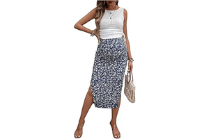 Milumia Women's Maternity Two Piece Set Tank Top and Floral Midi Skirt Sets: OEM Production and Sizing Notes