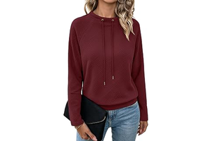Womens Sweatshirts No Hood Raglan Sleeve Loose Fit Pullover Tops: Jacquard Weave and Production Notes