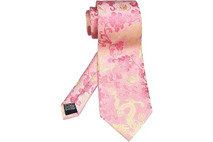 Men's Silk Tie Dragon Peony Embroidery Woven Wedding Formal Neckties Gift 3.54": Jacquard Weave and Production Notes