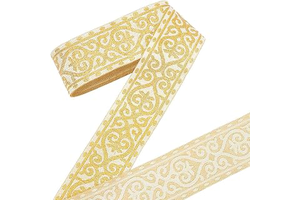7.66 Yards Jacquard Trim 2 Inch Wide Gold Ethnic Boho Ribbon Embroidery Woven Flower for Sewing Curtain Holdbacks, Christmas Wreath, Gift: Jacquard Weave and Production Notes