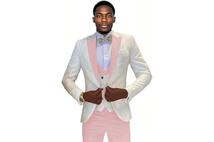 Mens Suit Formal Suit for Men Wedding Tuxedo 3 Piece Floral Jacquard Jacket Pants Vest Men Party Blazer: Jacquard Weave and Production Notes
