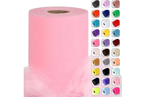 Light Pink Tulle Fabric Rolls 6 Inch by 100 Yards (300 feet) Large Tulle Ribbon for Gift Wrapping Sheer Fabric for DIY Tutu Skirt Baby Shower: Ombre Dyeing and Production Notes