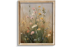 SQGGZH Vintage Wildflower Wall Art, Rustic Floral Nursery Girls Room Decor: Print Design and Production Notes