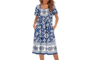 Nightgowns for Women Short Sleeve Pleated House Dress with Pockets: OEM Production and Sizing Notes