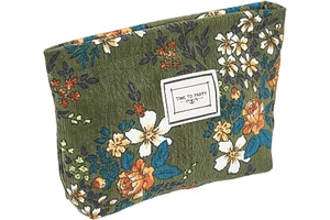 GORGECRAFT 14 * 18cm Floral Print Makeup Bag Large Capacity Portable Flower Cosmetic Organizer Summer Rectangle Lightweight Travel Toiletry: Print Design and Production Notes