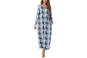 Women Cotton Long Nightgowns Long Sleeves Nightshirts V Neck Full Length Sleep Shirts with Pocket: OEM Production and Sizing Notes