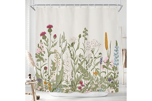Wildflower Botanical Floral Flower Plant Herbs Bathroom Shower Curtain Set: Print Design and Production Notes