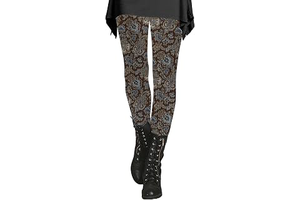 High Waisted Paisley Printed Leggings for Women, Soft Stretchy Casual Pants, Vintage Patterned Yoga Leggings: Print Design and Production Notes