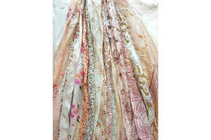21 Yards Unstitched Sari Silk Yarn Ribbon Tassels SKEINS Beige Cream Journal Scrapbook Craft Project Decor CRMLNG DS344: Fabric Sourcing and Quality Notes