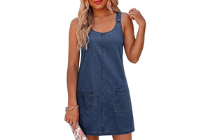 Womens Denim Dress Casual Sleeveless Babydoll Jean Overall Dress: OEM Production and Sizing Notes