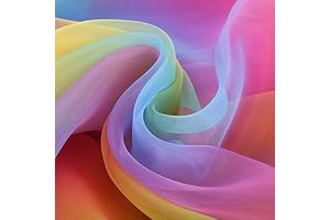 BBTO 16 Feet by 54 Inch Organza Voile Dress Fabric Fancy Costumes Decorations (Rainbow Color): Ombre Dyeing and Production Notes