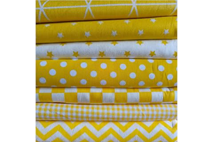 7PCS 9.8" x 9.8"(25 * 25CM) Quilting Fat Quarters Fabric Bundles, for Sewing Crafting,Print Floral Striped Polka Dot 100% Cotton Gingham Fabric: Print Design and Production Notes