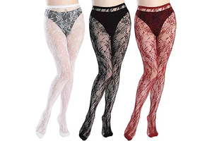 Lace Tights Women Black White Floral Patterned Fishnet Stockings: Print Design and Production Notes